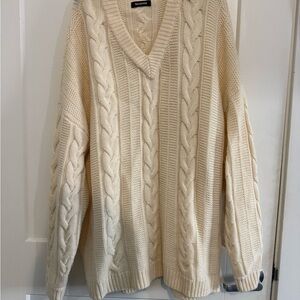 Cream Cashmere Cable Knit Sweater
